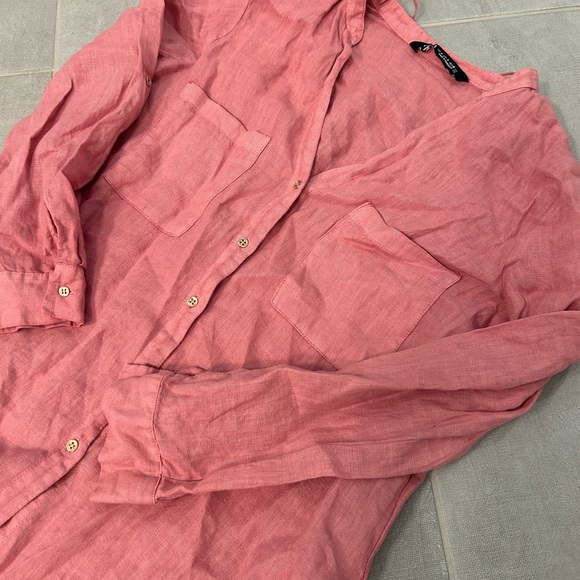 Zara Linen Long Sleeves Button Down Shirt - Picture 5 of 5